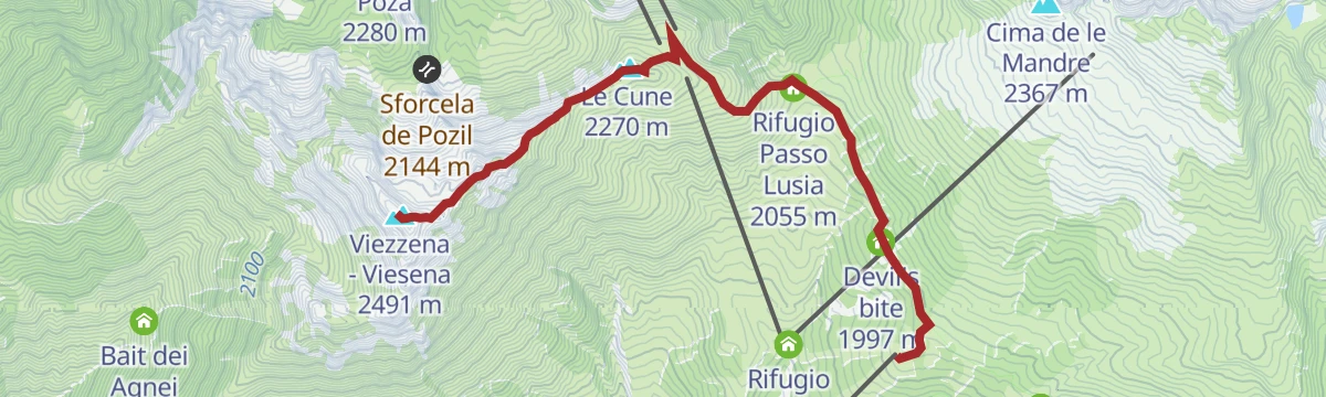 Route map: Cima Viezzena